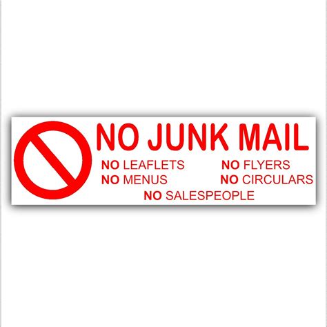 No Junk Mailleafletsmenusflyerscircularssalespeople