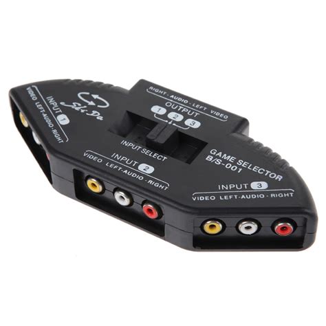 3 Port Av Composite Audio Rca Phono Selector Switch For Video Audio