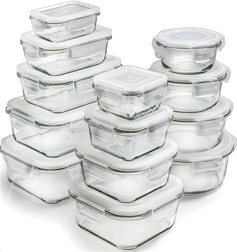 [13 Pack] Glass Storage Containers With Lids Glass Food Storage Containers Airtight Glass