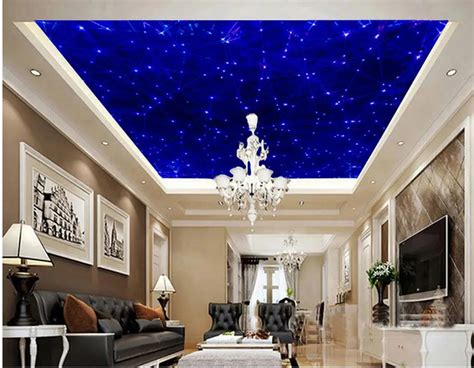 3d Customized Wallpaper Home Decoration Blue Ceiling Murals 3d Ceiling