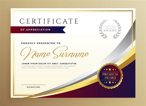 Stylish Certificate Template Design In Golden Theme Download Free