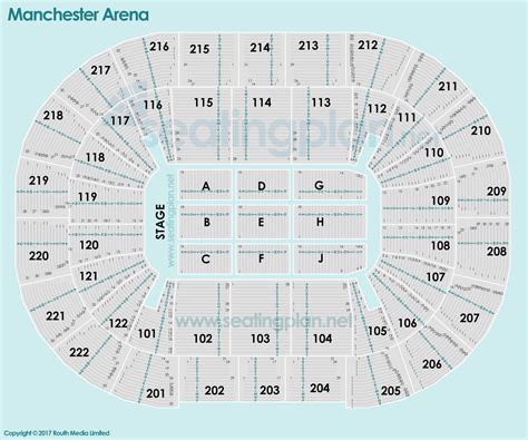Manchester Arena Detailed Seating Plan