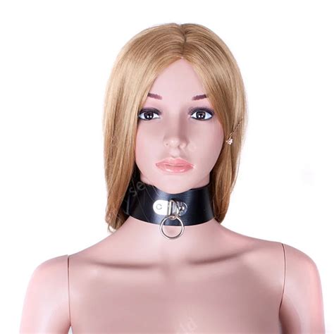 Black Soft Pu Leather Neck Collars Restraints Sex Slave Role Play Neck Ring Sex Toys For Couples