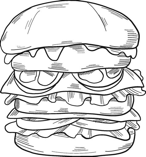 Hamburguesa Para Colorear