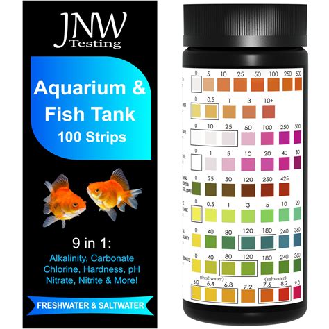 Jnw Direct Aquarium Test Strips For Fish Tank 9 In 1 100 Strip Pack