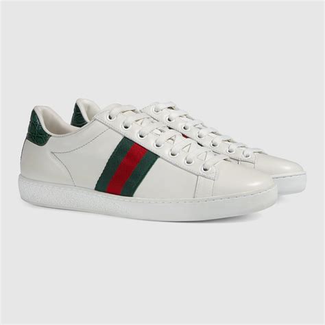 White Leather Ace Leather Sneaker Gucci Us