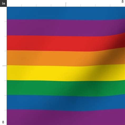 rainbow fabric rainbow pride stripes by khaus rainbow etsy