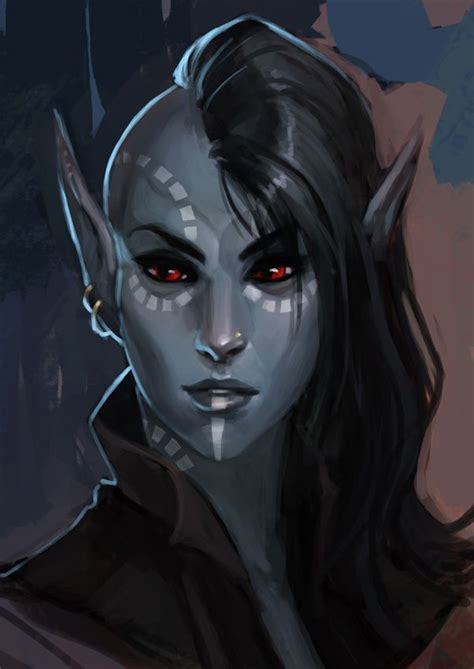 dark elf design del personaggio arte fantasy dungeons and dragons