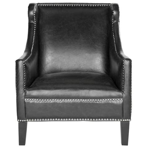 Staples westcliffe bonded leather managers chair, black. Safavieh McKinley Antique Black Leather Club Arm Chair ...