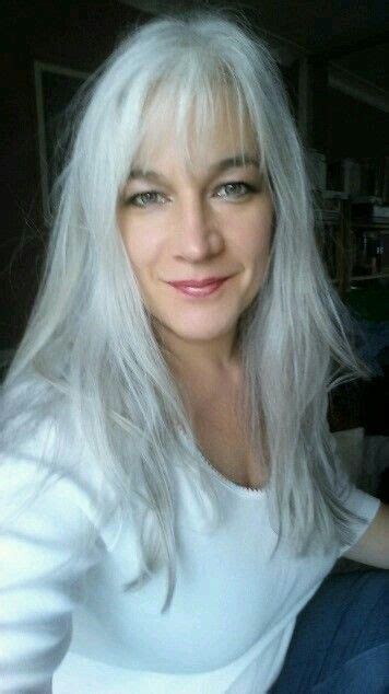 Grey Blonde Hair Long Gray Hair Mature Women Hairstyles Imagen Natural Silver Haired