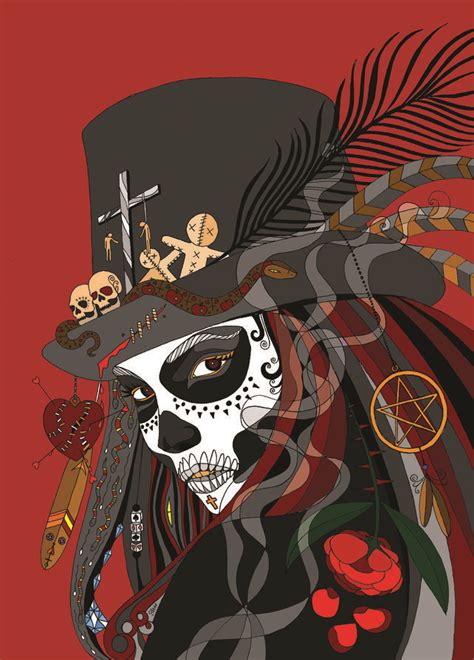 A Painting Of A Skeleton Wearing A Top Hat With Feathers On Its Head