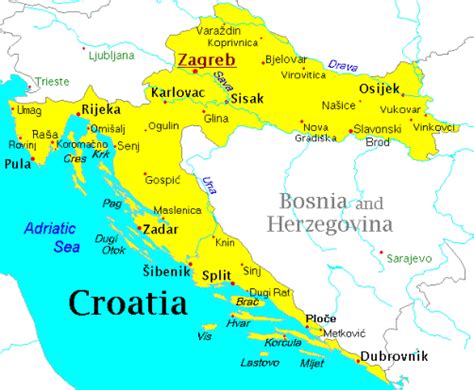 Mapa Chorvatska