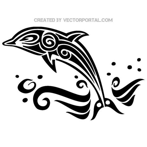 Dolphin Tattoo Style Free Vector Dolphins Tattoo Tribal Dolphin