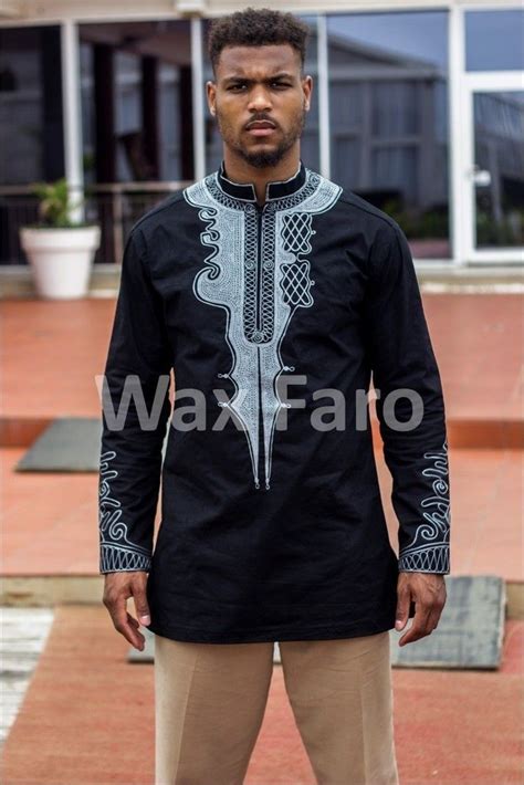 Wakanda Tunic Black Panther Outfit White Shirt Men African