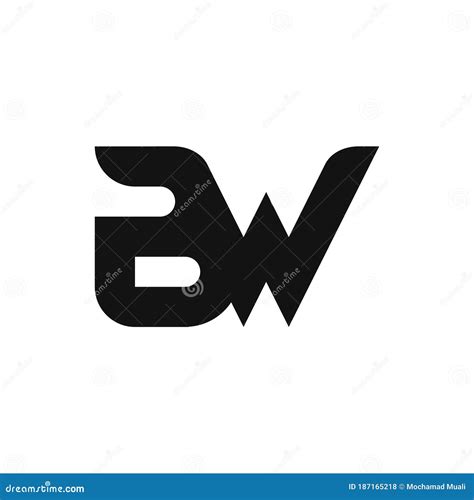 Bw Letter Logo Design With Simple Style Stock Vector Illustration Of
