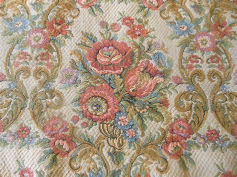 Antique Vintage French Floral Roses Tapestry Fabric ~ Upholstery Bags