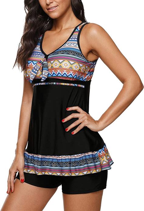 Zando Plus Size Swimsuits For Women Skirted Bathing Suits