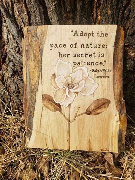 Inspirational Quote With Magnolia Flower Pyrography On Etsy