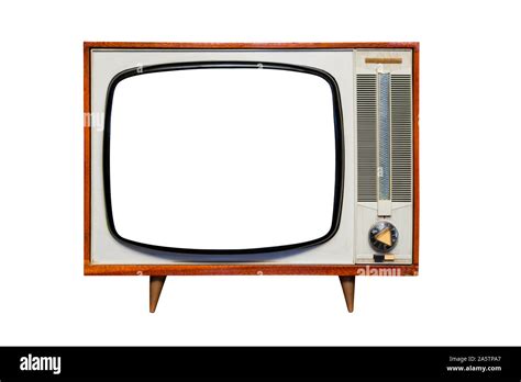 Vintage Retro Old Television Isolated On White Background The Old Tv