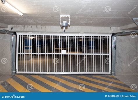 Underground Car Park Garage Parking Entry Door Gate Stock Photo Image