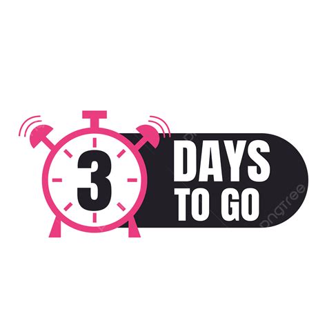 Countdown Timer Clock Vector Design Images 3 Days To Go Clock Pink Digital Countdown Label