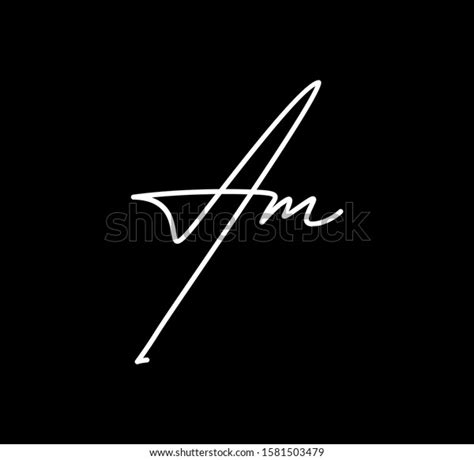 Double Cursive Letters Initial Signature Handwriting เวกเตอร์สต็อก