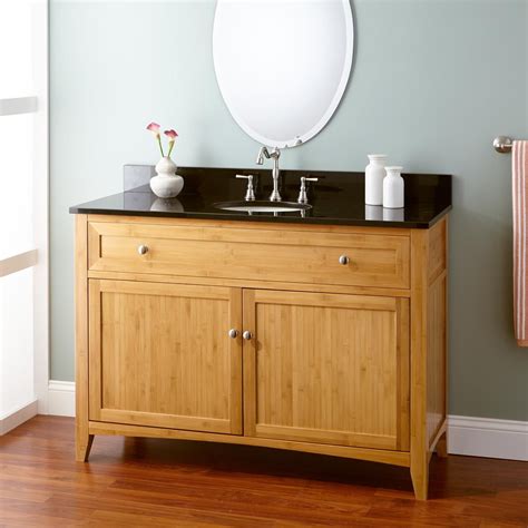 Sink vanities for limited space bathroom solutions or small powder room sink vanity solutions. 48" Narrow Depth Halifax Bamboo Vanity for Undermount Sink ...