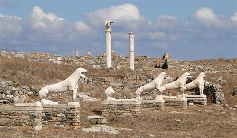 The Terrace Of The Lions Delos Cyclades Greece Delos Greece Paros