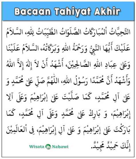 Doa Tahiyat Akhir Bacaan Arab Latin Dan Artinya Lengkap