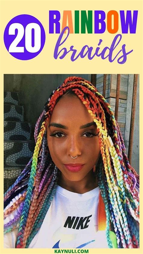 20 Rainbow Braids Inspo For Your Next Hair Appointment Kaynuli