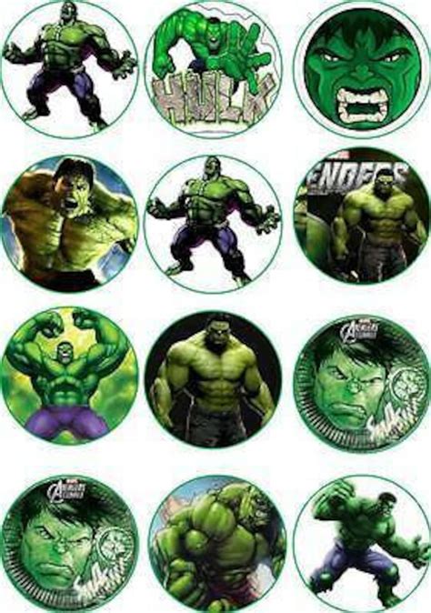 Hulk Cupcake Edible Cupcake Toppers Etsy