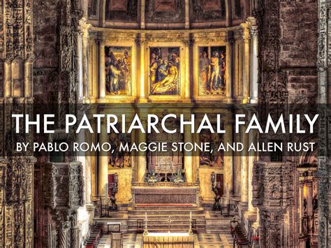 Adjective patriarchal of or relating to a patriarch, the male head of a family, tribe, community, church, order 1. Patriarchal Family by Pablo Romo