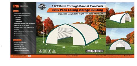 The founder and president, richard peak, was an independent manufacturers representative serving the hardware and building material industries for twenty years prior to establishing peak auctioneering the nations building material auction source. TMG 3080 PEAK CEILING TARP STORAGE BUILDING W/2-12FT DRIVE THRU DOORS AT BOTH ENDS30'X80', W12'XH