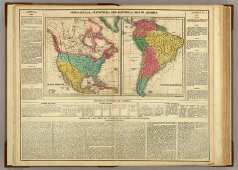 Geographical Statistical And Historical Map Of America North America