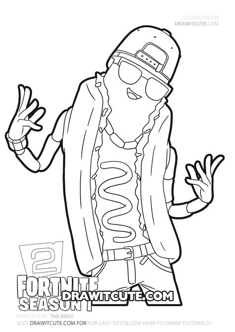How To Draw The Brat Fortnite Chapter 2 Draw It Cute Coloriage A
