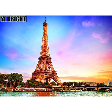 3d Squareround Drill5d Diy Diamond Painting Paris Eiffel Tower