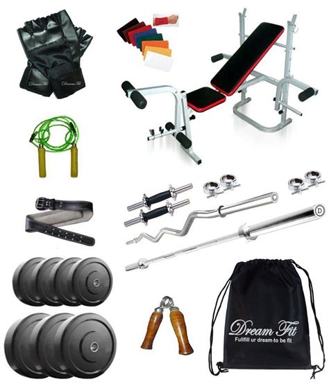 Dreamfit 100 Kg Home Gym With 4 Rods 5ft 3ft Curl Multifunction