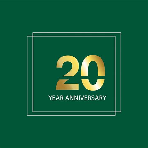20 Year Anniversary Celebration Logo 20th Design Template Vector And