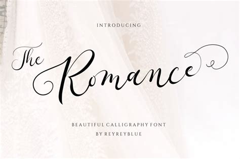 The Romance Font Modern Script Calligraphy Font Pivle