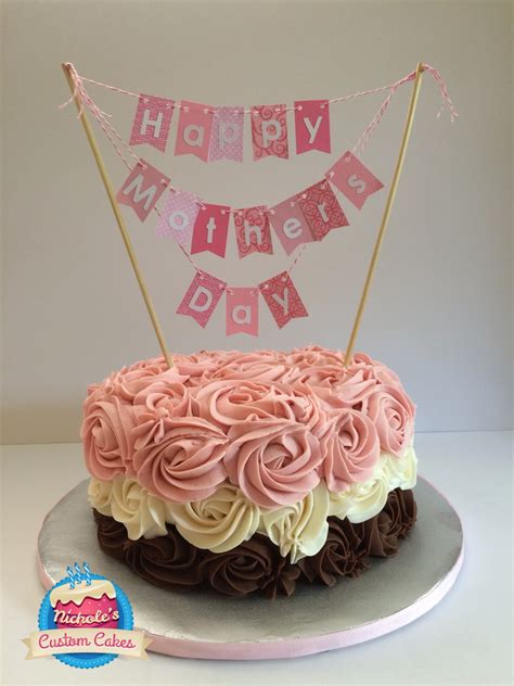 It is also decorated with a few pipings and sugar pearls, one big heart candy and tiny. Mother's Day Rosette Cake - CakeCentral.com