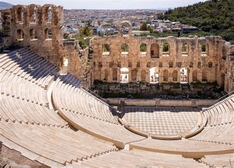 Vista Panor Mica De Odeon De Herodes Atticus Stone Roman Theodinia O