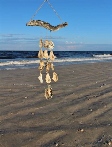 Natural Oyster Shell Wind Chimemobile Oyster Wall Hanging Etsy