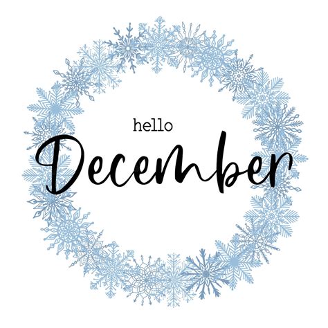 Download Hello December Snowflake Wreath Wallpaper