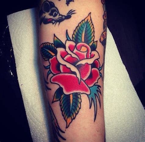 20 Classic And Traditional Rose Tattoos Traditional Rose Tattoos