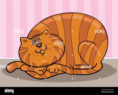 Cartoon Illustration Of Happy Fat Cat Stock Vector Image And Art Alamy