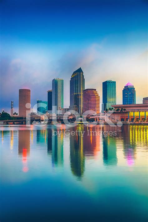 Tampa Downtown Skyline With Skyscraper Reflection Stock Photo Royalty