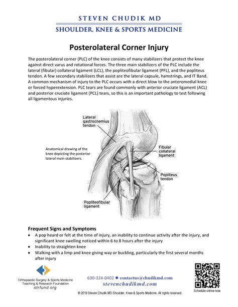Posterolateral Corner Pcl Injuries Steven Chudik Md
