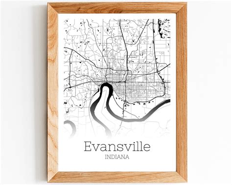 Evansville Map Instant Download Evansville Indiana City Map Etsy