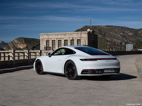 2020 Porsche 911 4s Color Carrara White Metallic Rear Three