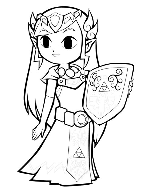 Toon Princess Zelda Coloring Page Free Printable Coloring Pages For Kids